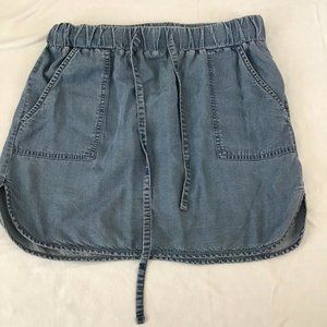 Express | Chambray Drawstring Mini Utility Skirt~Sp